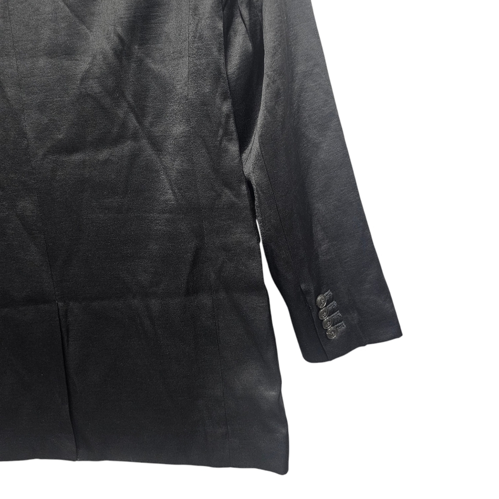 New MADEWELL Satin Oversized Blazer in True Black Size 00 - Picture 9 of 11